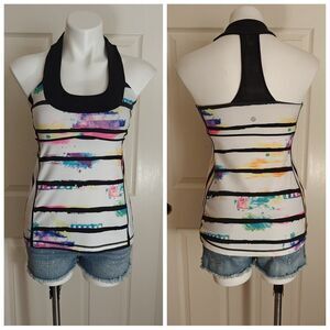 Lululemon Scoop Neck Tie Dye Striped Tank sz 8
